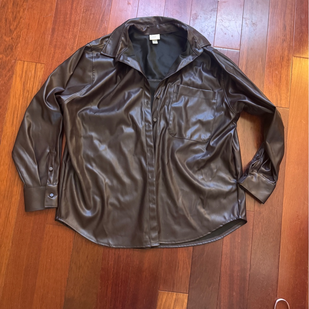 a new day Faux Leather Jacket in Dark Brown